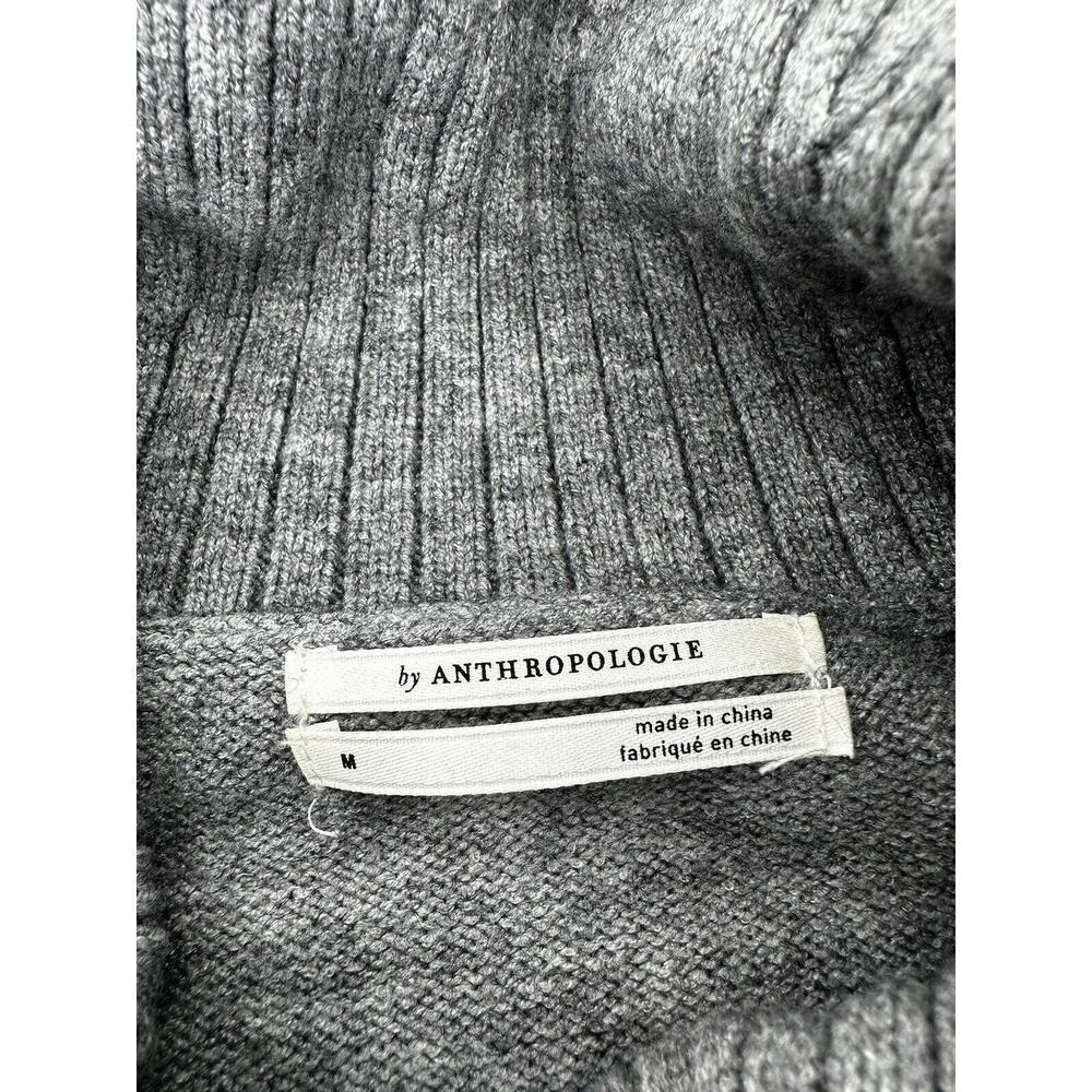 Anthropologie Sweater Sz M Cowlneck Ribbbed Oversized Grey Paloma Balloon Sleeve - Picture 7 of 12